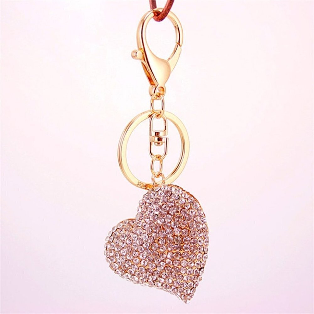 Rhinestone Decor Heart Shape Key Chain - Picture 2 of 4